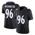 Baltimore #96 Washington Player Football V Neck Short Sleeve Black Jersey Broderick For Men Youth Women Gift
