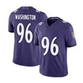 Baltimore #96 Washington Player Football V Neck Short Sleeve Purple Jersey Broderick For Men Youth Women Gift