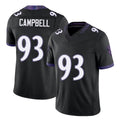 Baltimore #93 Campbell Player Football V Neck Short Sleeve Black Jersey Calais For Men Youth Women Gift