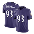 Baltimore #93 Campbell Player Football V Neck Short Sleeve Purple Jersey Calais  For Men Youth Women Gift