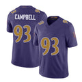 Baltimore #93 Campbell Player Football V Neck Short Sleeve Purple Jersey Calais For Men Youth Women Gift