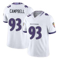 Baltimore #93 Campbell Player Football V Neck Short Sleeve White Jersey Calais For Men Youth Women Gift