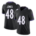 Baltimore #48 Jones Player Football V Neck Short Sleeve Black Jersey Carl For Men Youth Women Gift