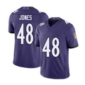 Baltimore #48 Jones Player Football V Neck Short Sleeve Purple Jersey Carl For Men Youth Women Gift