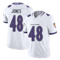 Baltimore #48 Jones Player Football V Neck Short Sleeve White Jersey Carl For Men Youth Women Gift