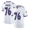 Baltimore #76 Vinson Player Football V Neck Short Sleeve White Jersey Carson For Men Youth Women Gift