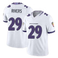 Baltimore #29 Rivers Player Football V Neck Short Sleeve White Jersey Chandler For Men Youth Women Gift