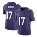 Baltimore #17 Moore Player Football V Neck Short Sleeve Purple Jersey Chris For Men Youth Women Gift