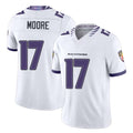 Baltimore #17 Moore Player Football V Neck Short Sleeve White Jersey Chris For Men Youth Women Gift