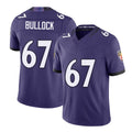 Baltimore #67 Bullock Player Football V Neck Short Sleeve Purple Jersey Corey For Men Youth Women Gift