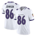 Baltimore #86 Johnson Player Football V Neck Short Sleeve White Jersey Cornelius For Men Youth Women Gift