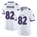 Baltimore #82 Braham Player Football V Neck Short Sleeve White Jersey Cortez For Men Youth Women Gift