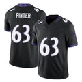 Baltimore #63 Pinter Player Football V Neck Short Sleeve Black Jersey Danny For Men Youth Women Gift