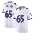 Baltimore #65 Olajiga Player Football V Neck Short Sleeve White Jersey David For Men Youth Women Gift