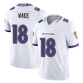 Baltimore #18 Wade Player Football V Neck Short Sleeve White Jersey Dayton For Men Youth Women Gift
