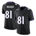 Baltimore #81 Walker Player Football V Neck Short Sleeve Black Jersey Devontez For Men Youth Women Gift