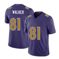 Baltimore #81 Walker Player Football V Neck Short Sleeve Purple Jersey Devontez For Men Youth Women Gift