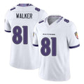Baltimore #81 Walker Player Football V Neck Short Sleeve White Jersey Devontez For Men Youth Women Gift
