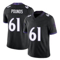 Baltimore #61 Pounds Player Football V Neck Short Sleeve Black Jersey Diego For Men Youth Women Gift