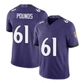Baltimore #61 Pounds Player Football V Neck Short Sleeve Purple Jersey Diego For Men Youth Women Gift
