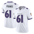 Baltimore #61 Pounds Player Football V Neck Short Sleeve White Jersey Diego For Men Youth Women Gift