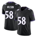 Baltimore #58 Wilson Player Football V Neck Short Sleeve Black Jersey Dion For Men Youth Women Gift