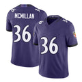 Baltimore #36 McMillan Player Football V Neck Short Sleeve Purple Jersey Dontae For Men Youth Women Gift