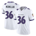Baltimore #36 McMillan Player Football V Neck Short Sleeve White Jersey Dontae For Men Youth Women Gift