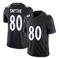 Baltimore #80 Smythe Player Football V Neck Short Sleeve Black Jersey Durham For Men Youth Women Gift