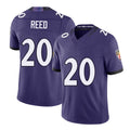 Baltimore #20 Reed Player Football V Neck Short Sleeve Purple Jersey Ed For Men Youth Women Gift