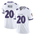 Baltimore #20 Reed Player Football V Neck Short Sleeve White Jersey Ed For Men Youth Women Gift