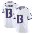 Baltimore #13 Sarratt Player Football V Neck Short Sleeve White Jersey Elijah For Men Youth Women Gift