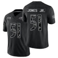 Baltimore #51 Jones Jr. Player Football V Neck Short Sleeve Black Jersey Emery For Men Youth Women Gift