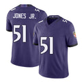 Baltimore #51 Jones Jr. Player Football V Neck Short Sleeve Purple Jersey Emery For Men Youth Women Gift