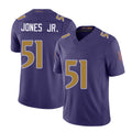 Baltimore #51 Jones Jr. Player Football V Neck Short Sleeve Purple Jersey Emery For Men Youth Women Gift