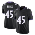 Baltimore #45 Burke Player Football V Neck Short Sleeve Black Jersey Ethan For Men Youth Women Gift