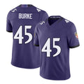 Baltimore #45 Burke Player Football V Neck Short Sleeve Purple Jersey Ethan For Men Youth Women Gift