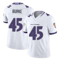 Baltimore #45 Burke Player Football V Neck Short Sleeve White Jersey Ethan For Men Youth Women Gift