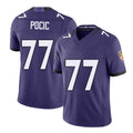 Baltimore #77 Pocic Player Football V Neck Short Sleeve Purple Jersey Ethan For Men Youth Women Gift