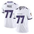 Baltimore #77 Pocic Player Football V Neck Short Sleeve White Jersey Ethan For Men Youth Women Gift