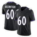 Baltimore #60 Beerntsen Player Football V Neck Short Sleeve Black Jersey Evan For Men Youth Women Gift