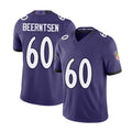 Baltimore #60 Beerntsen Player Football V Neck Short Sleeve Purple Jersey Evan For Men Youth Women Gift