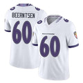 Baltimore #60 Beerntsen Player Football V Neck Short Sleeve White Jersey Evan For Men Youth Women Gift