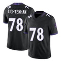 Baltimore #78 Lichtenhan Player Football V Neck Short Sleeve Black Jersey Gerad For Men Youth Women Gift