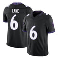 Baltimore #6 Lane Player Football V Neck Short Sleeve Black Jersey Ja'Kobi For Men Youth Women Gift