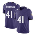 Baltimore #41 Robinson Player Football V Neck Short Sleeve Purple Jersey Jahquez For Men Youth Women Gift