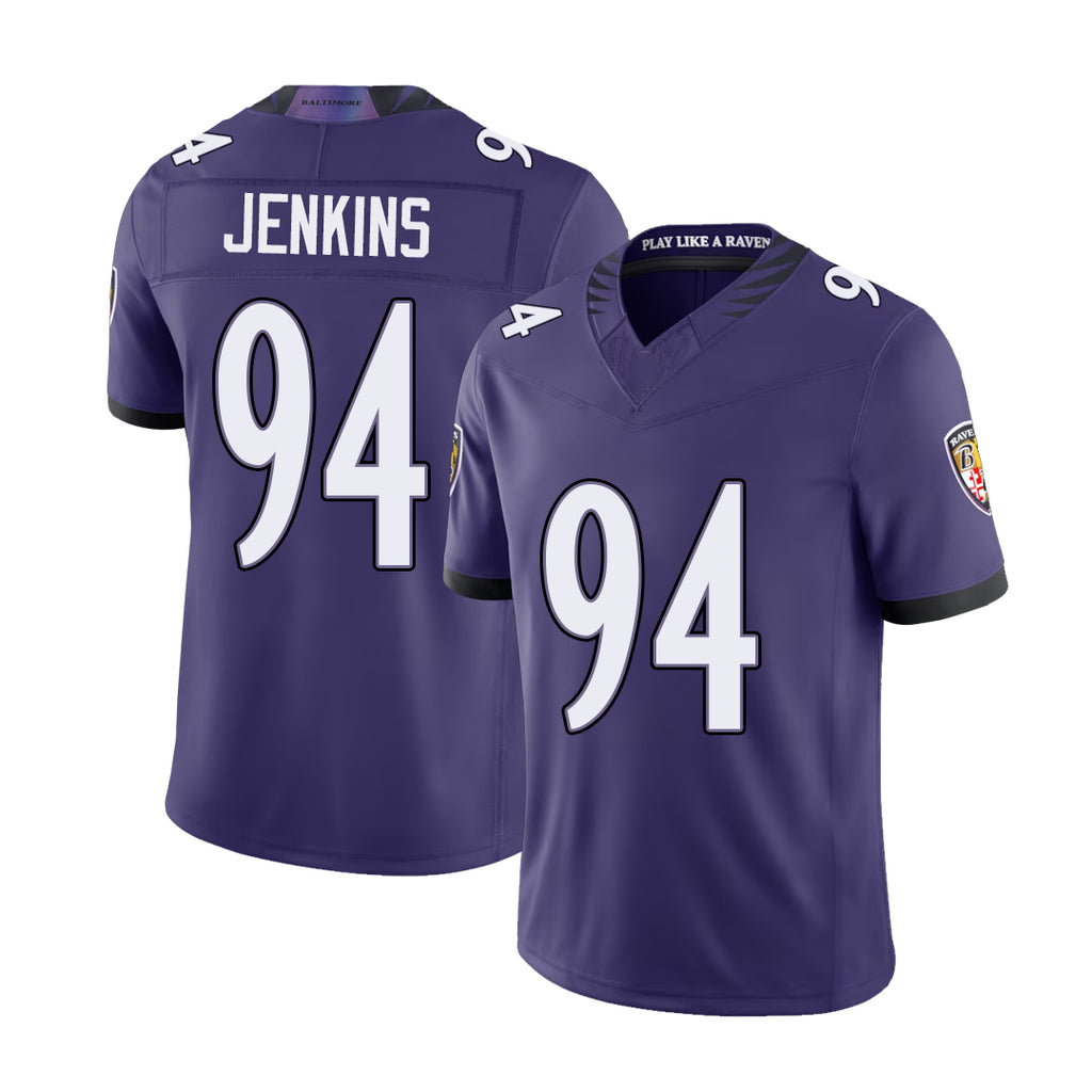 Baltimore #94 Jenkins Player Football V Neck Short Sleeve Purple Jersey John For Men Youth Women Gift