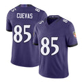Baltimore #85 Cuevas Player Football V Neck Short Sleeve Purple Jersey Josh For Men Youth Women Gift