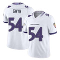 Baltimore #54 Gwyn Player Football V Neck Short Sleeve White Jahquez Jovaughn For Men Youth Women Gift