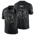 Baltimore #43 Hill Player Football V Neck Short Sleeve Black Jersey Justice For Men Youth Women Gift